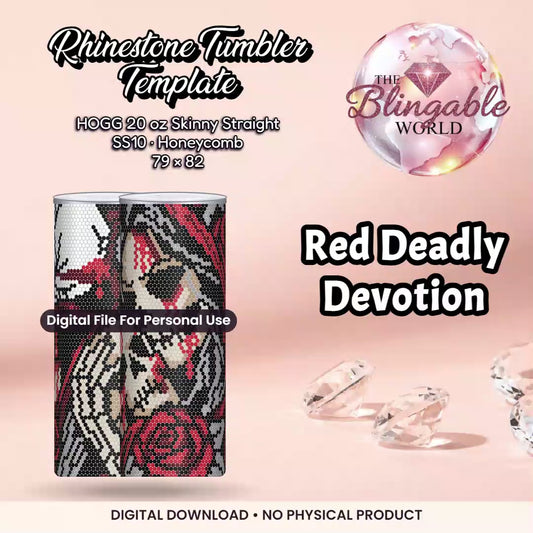 Red Deadly Devotion - 20oz Honeycomb Tumbler Template *Digital File* mockup video
