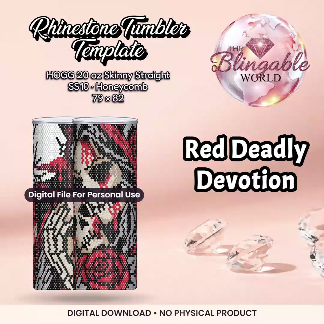Red Deadly Devotion - 20oz Honeycomb Tumbler Template *Digital File* mockup video
