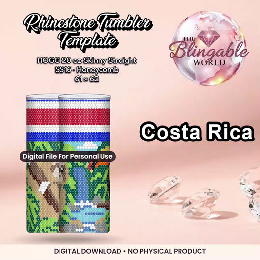 Costa Rica - 20oz Honeycomb Tumbler Template *Digital File*