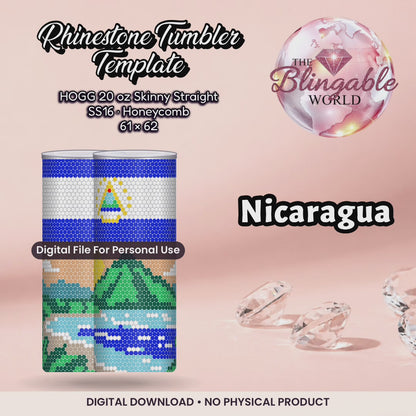 Nicaragua - 20oz Honeycomb Tumbler Template *Digital File*