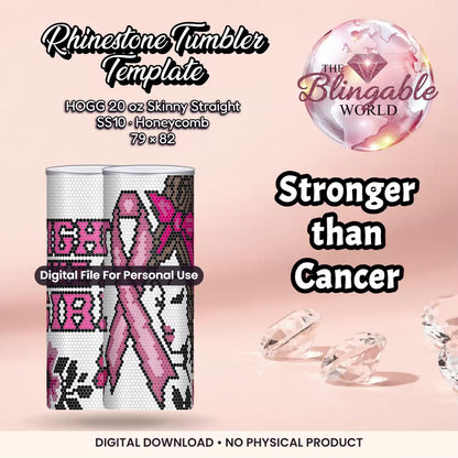 Stronger than cancer - 20oz Honeycomb Tumbler Template *Digital File* mockup video
