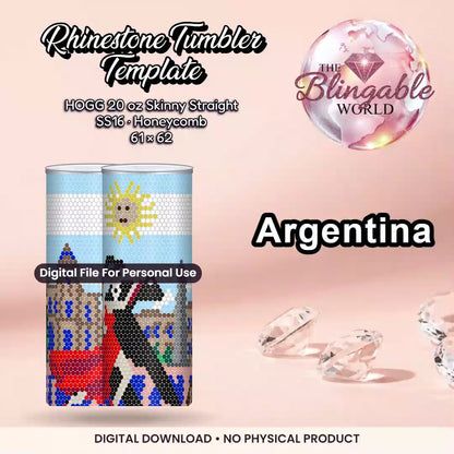 Argentina - 20oz Honeycomb Tumbler Template *Digital File*