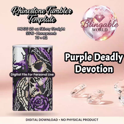 Purple Deadly Devotion - 20oz Honeycomb Tumbler Template *Digital File* mockup video