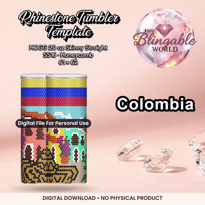 Colombia - 20oz Honeycomb Tumbler Template *Digital File*