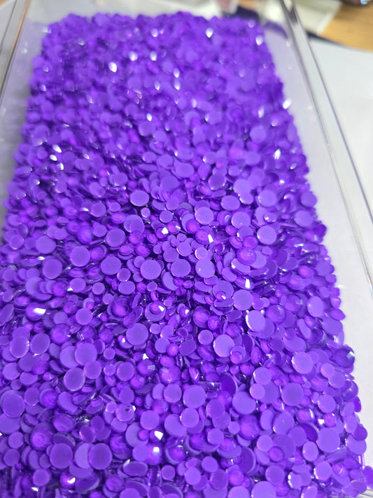 Live Bling Scoops- Deep Lilac Neon Scatter Mix ss6-ss20